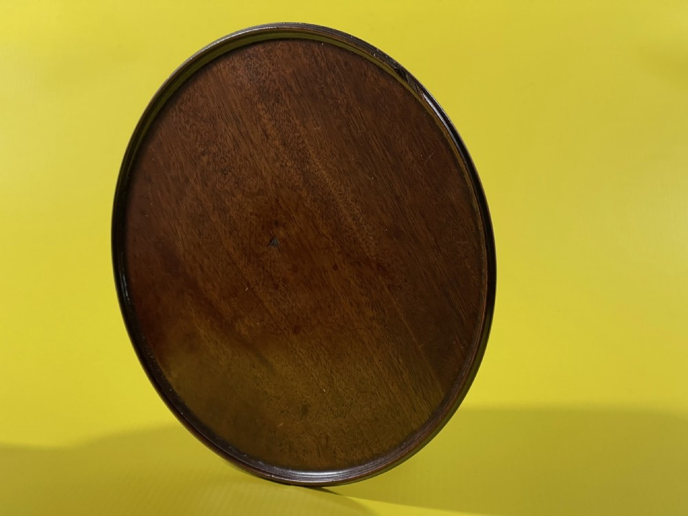 A Small Antique Walnut Circular Tray View III