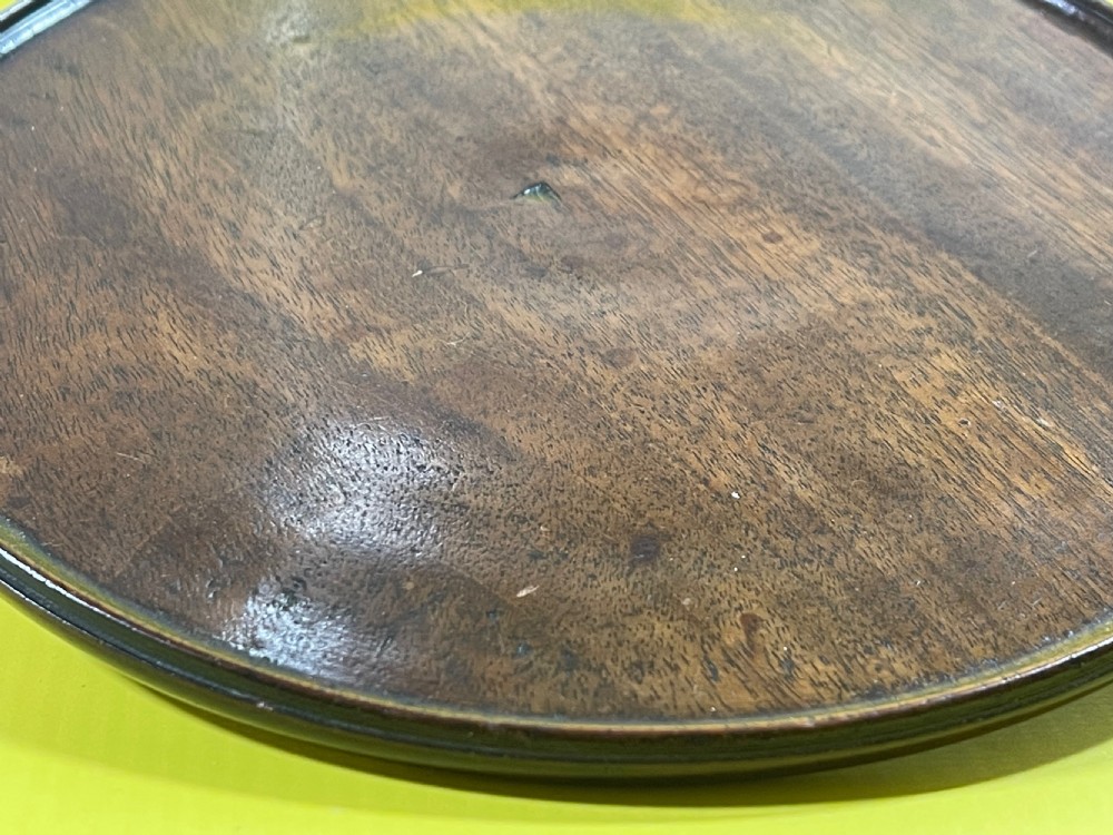A Small Antique Walnut Circular Tray View IX