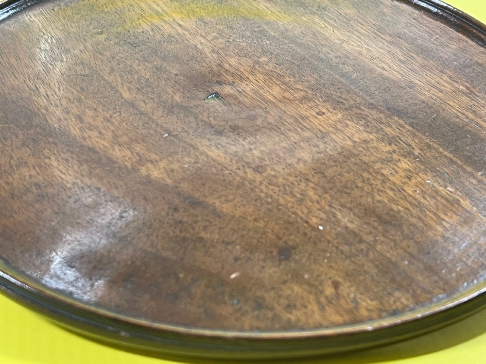 A Small Antique Walnut Circular Tray View XI