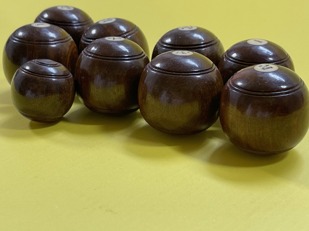 A Set of mini indoor carpet bowls View III