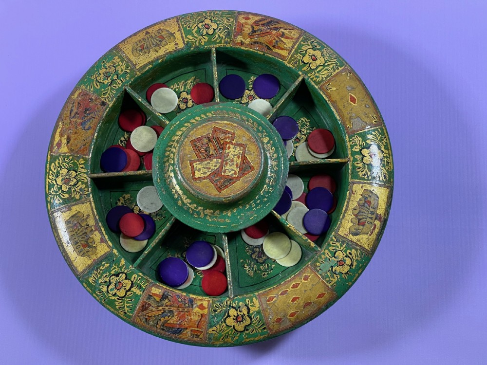 Antique Pope Joan Game - with bone counters