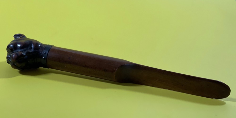Antique Treen Dog Page Turner /Letter Opener