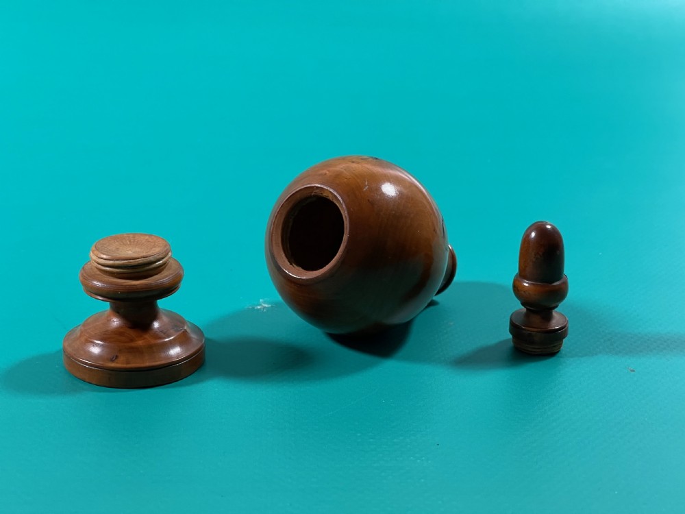 Antique Treen Boxwood Spice Flask View III