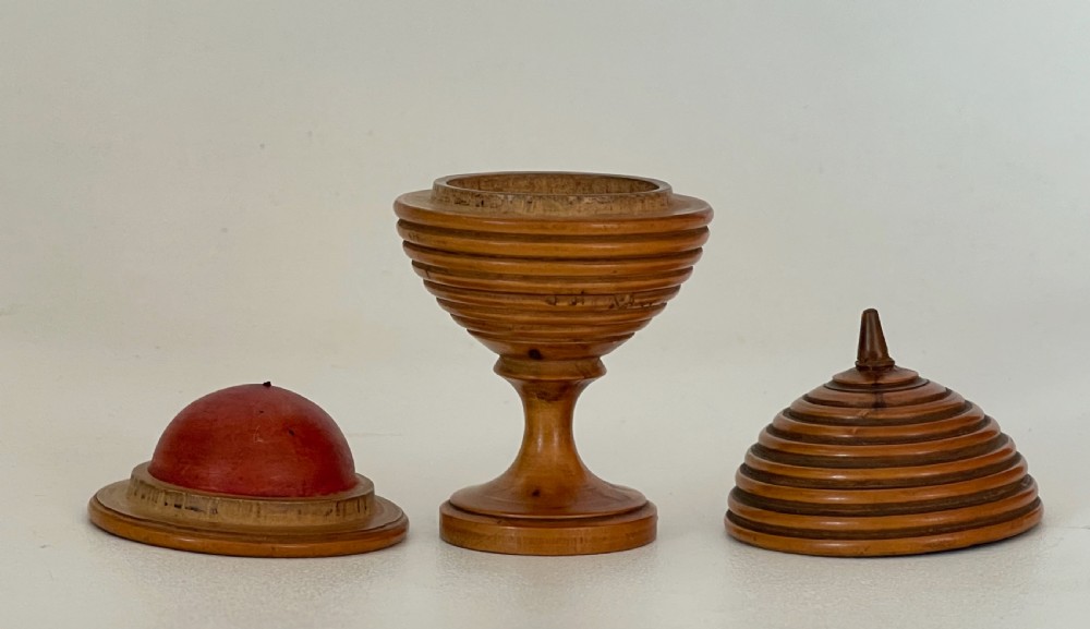 Antique Treen Magic Trick - disappearing ball