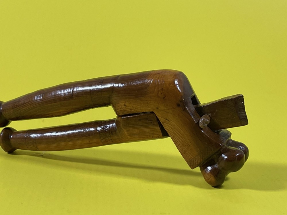 Antique Treen Yew Wood Lever Nutcrackers View II