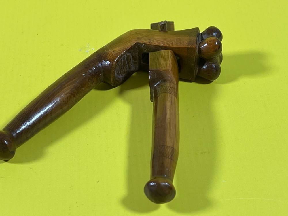 Antique Treen Yew Wood Lever Nutcrackers View IV