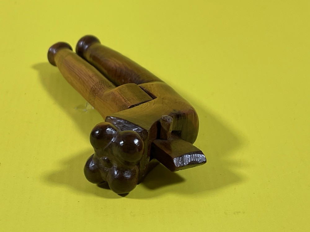 Antique Treen Yew Wood Lever Nutcrackers View VIII