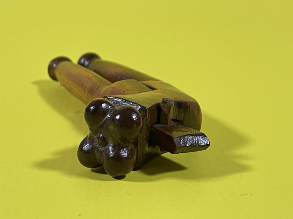 Antique Treen Yew Wood Lever Nutcrackers View IX
