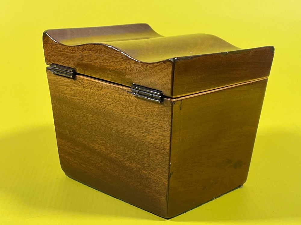 Antique Georgian Tea Caddy - serpentine shaped top View II