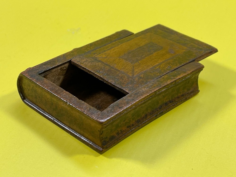 Antique Treen Book Shaped Snuff Box View III