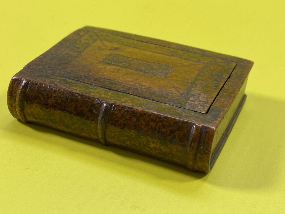 Antique Treen Book Shaped Snuff Box View V
