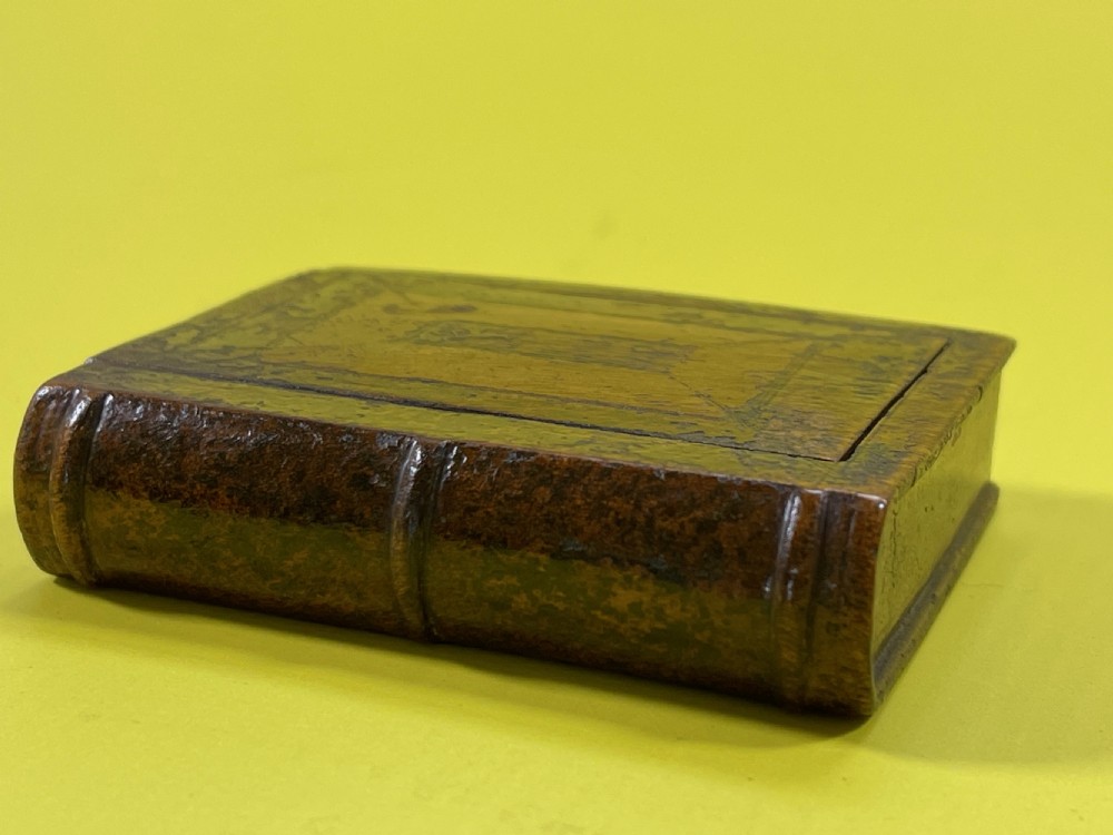 Antique Treen Book Shaped Snuff Box View VI