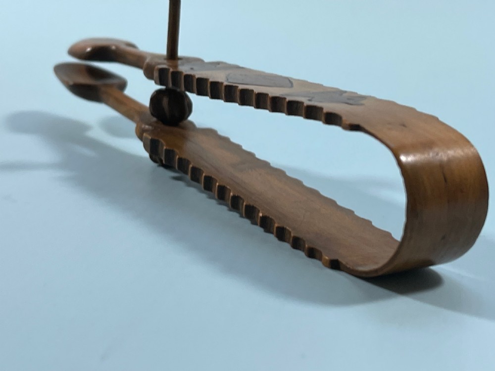 Antique Treen Welsh Sugar Tongs View II