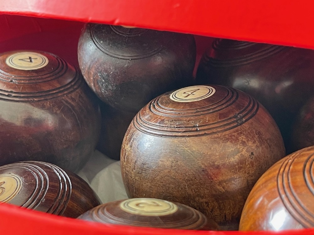 Antique Treen Table Bowls & Jack View IV