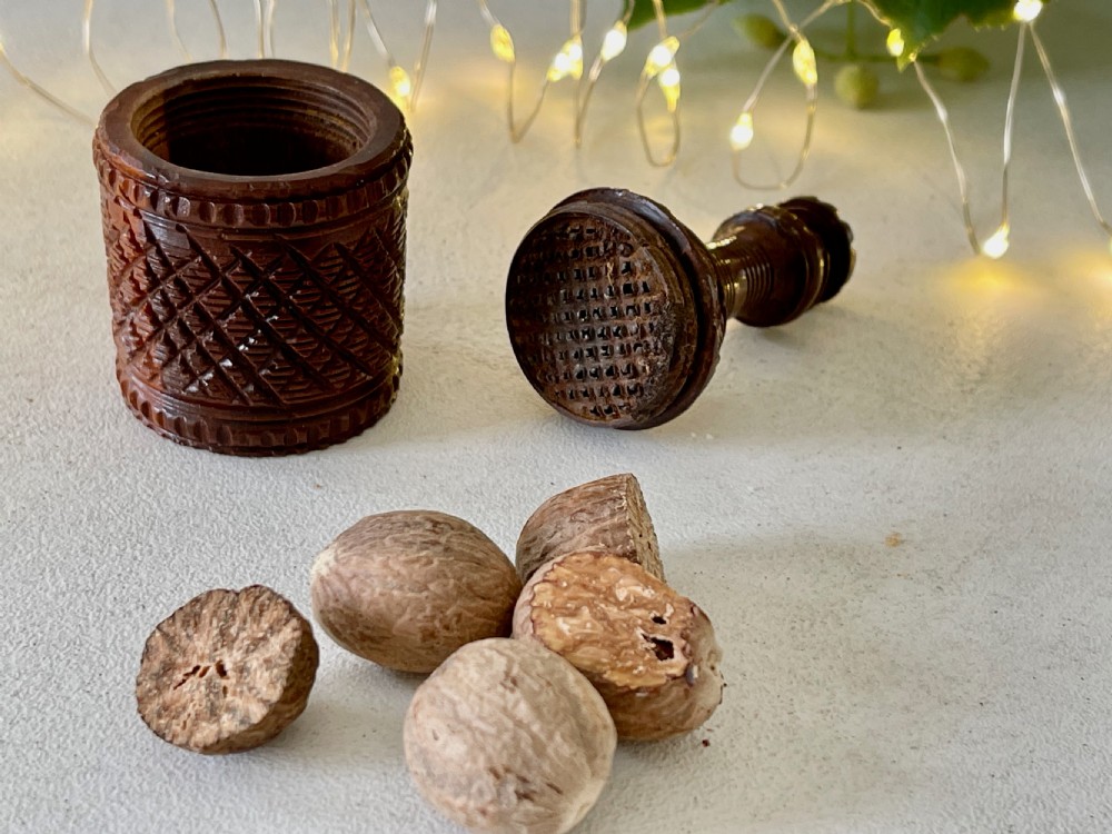 Antique Treen Nutmeg Grater - in the shape of a wine bottle View II