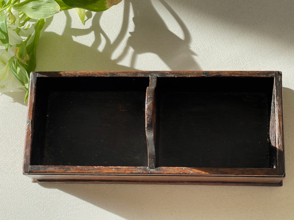 Antique Welsh Georgian Oak Table Box or Condiment Box View II