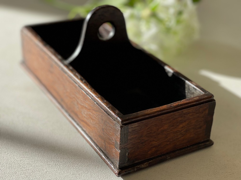Antique Welsh Georgian Oak Table Box or Condiment Box View III