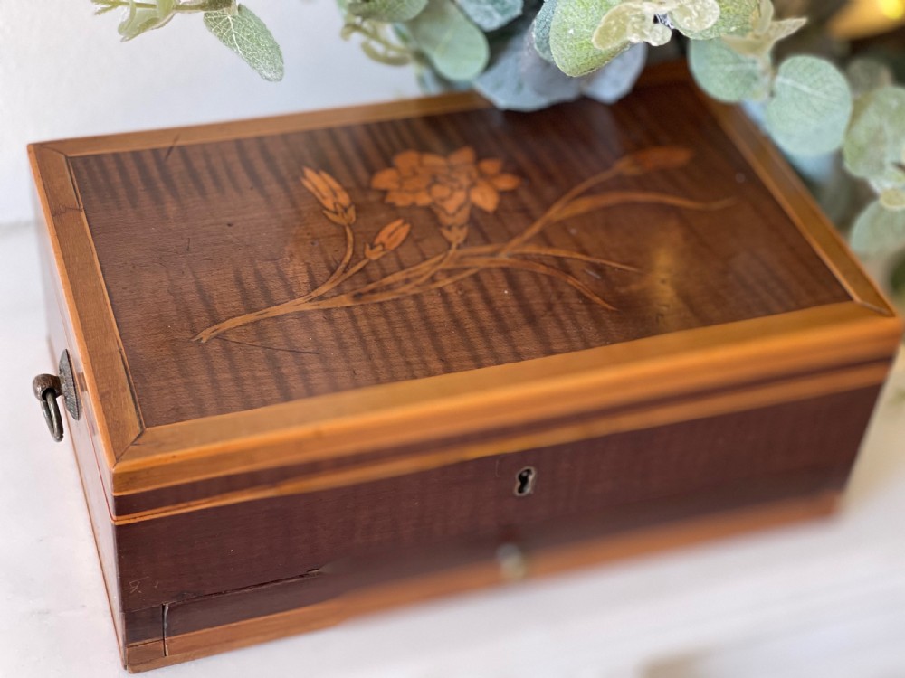 A Georgian Mahogany Inlaid Netting Box View X