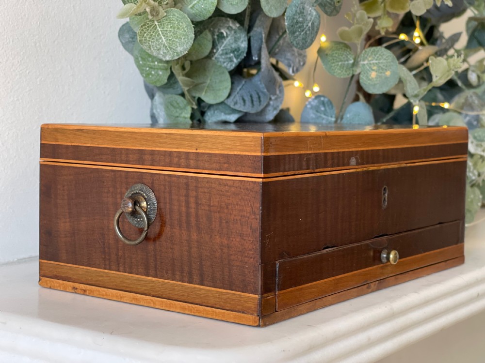 A Georgian Mahogany Inlaid Netting Box View XII