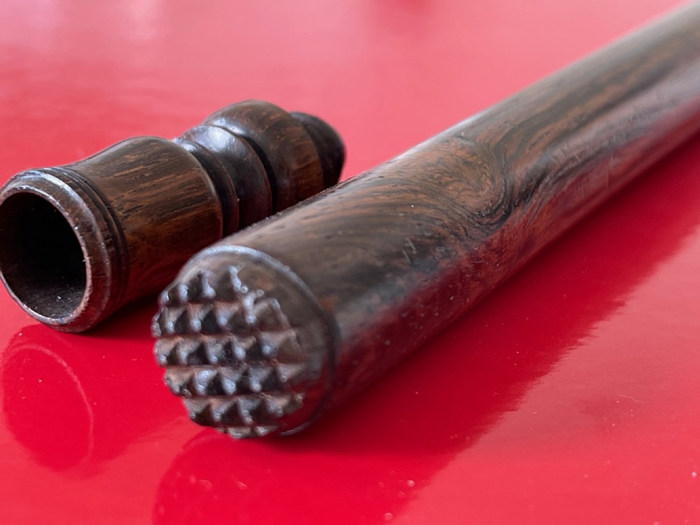 A Combined Antique Rosewood Ruler, Seal & Candle Holder View II