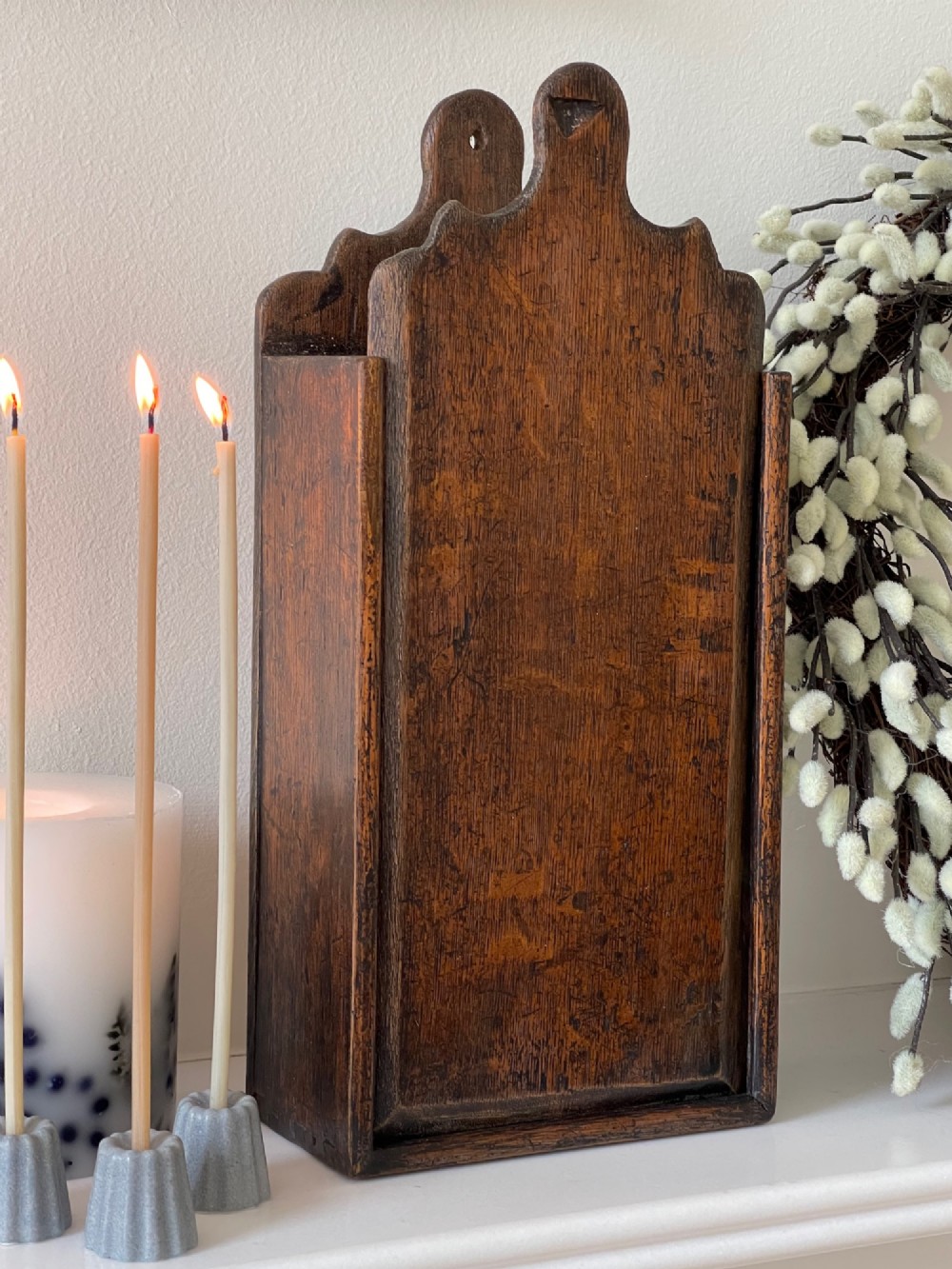 Antique Welsh Oak Tinder Box