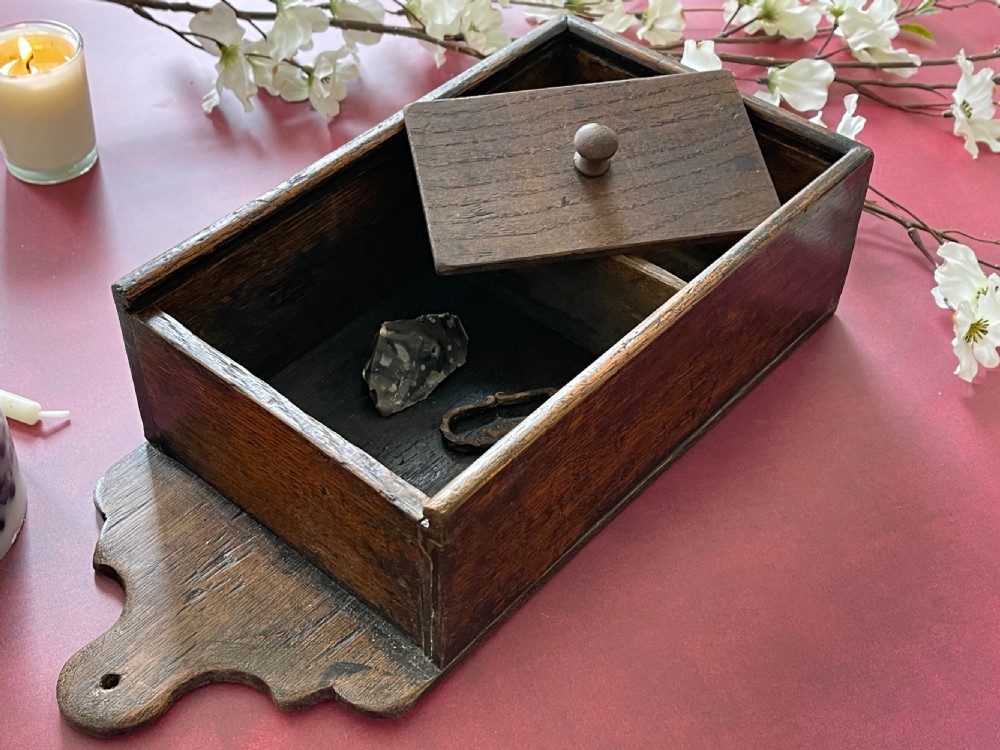 Antique Welsh Oak Tinder Box View II