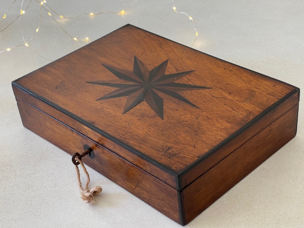 Antique Inlaid Star Box