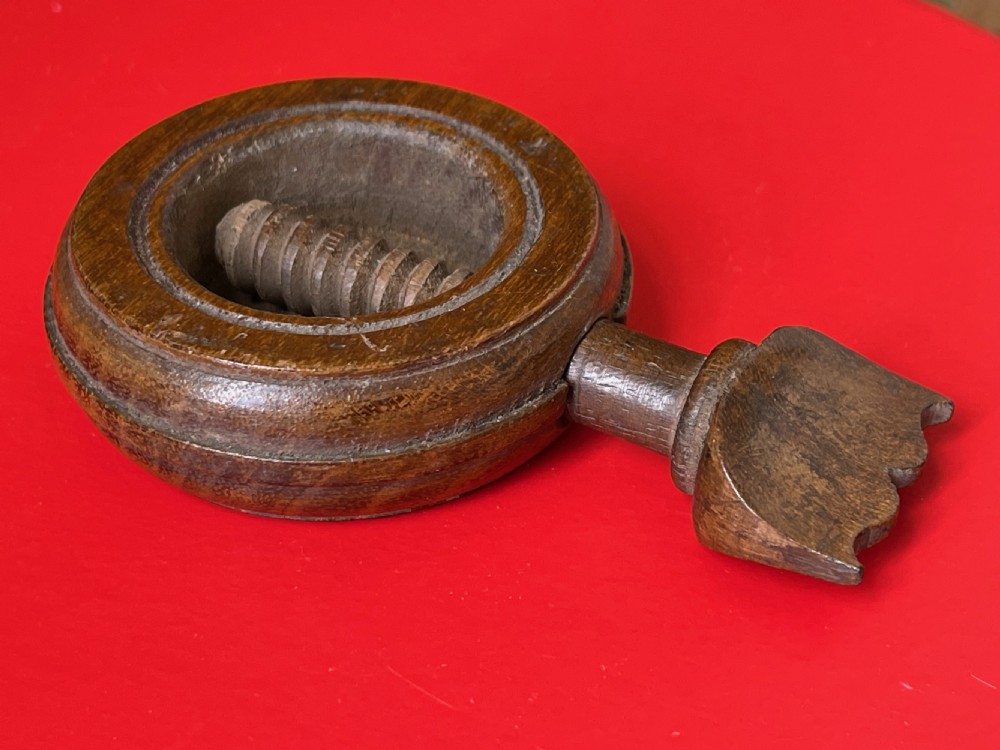 A Large Antique Treen Pocket Nutcracker