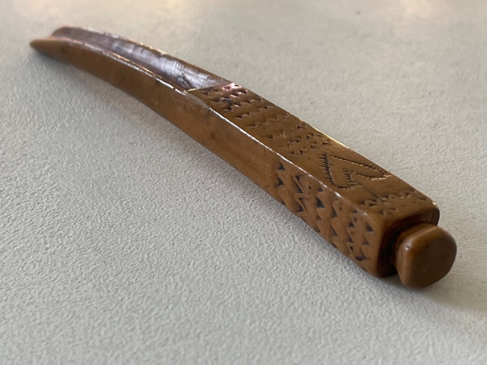 An 18th Century Antique Treen Apple Corer - love token View V