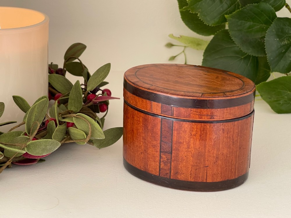 A Miniature Georgian Oval Tea Caddy