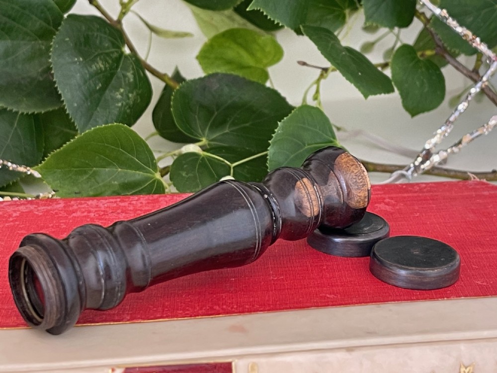 Antique Treen Lignum Vitae Telescope View II