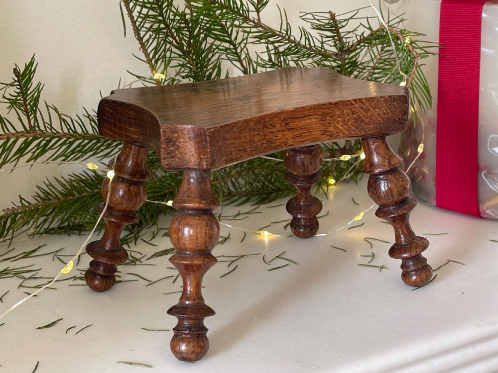 Antique Treen Dresser Stool or Candle Stool View II