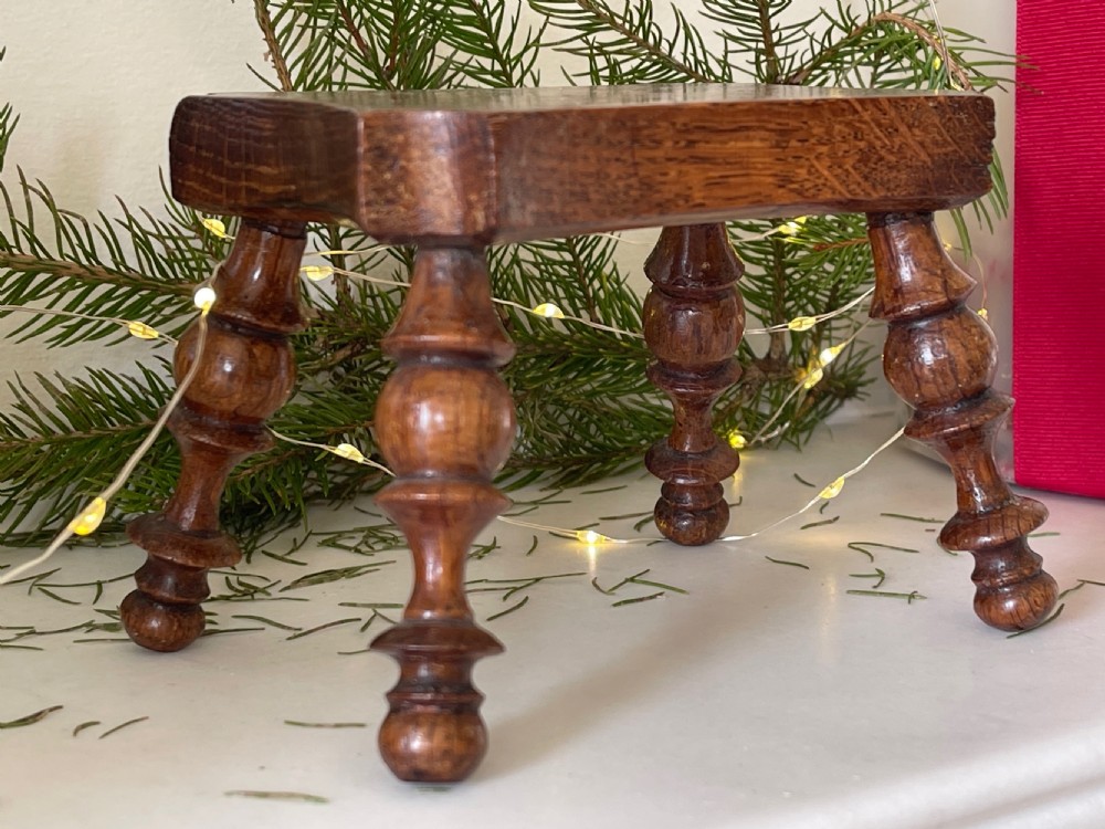 Antique Treen Dresser Stool or Candle Stool View IV