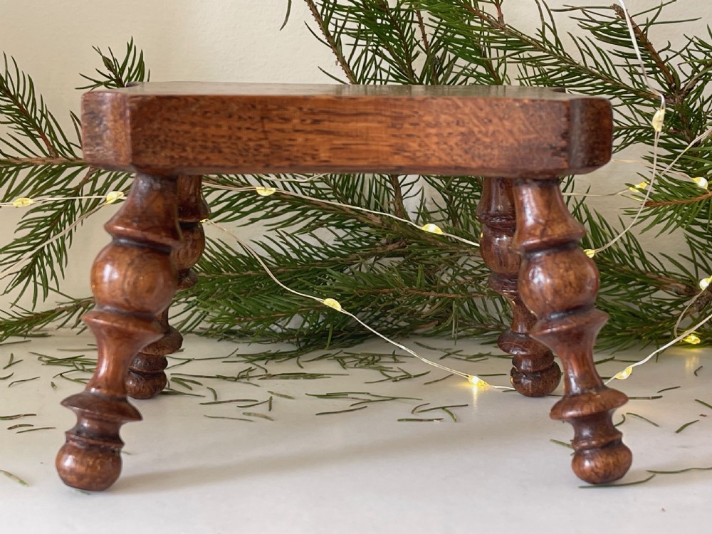 Antique Treen Dresser Stool or Candle Stool View VI
