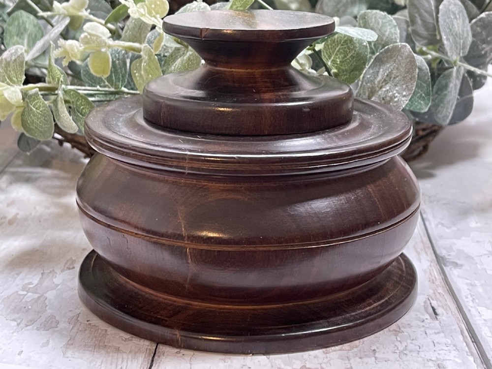 An Antique Lignum Vitae Lidded Pot View VI