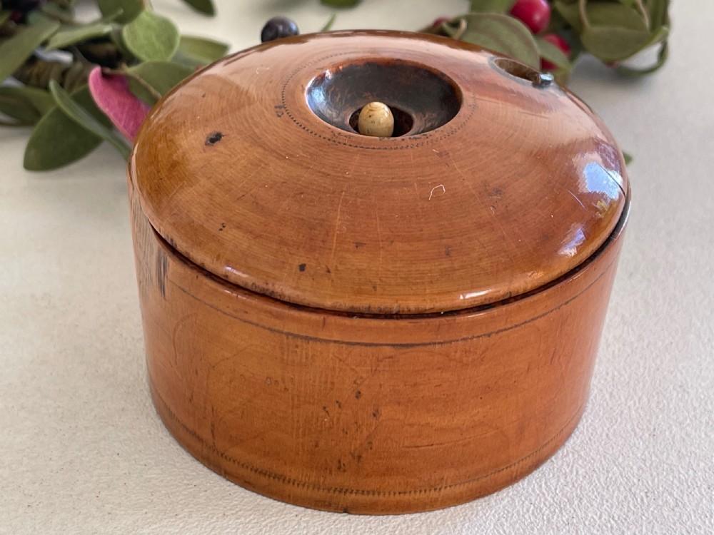 Antique  Treen Travelling Roulette Game View II