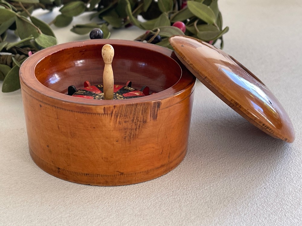 Antique  Treen Travelling Roulette Game View III