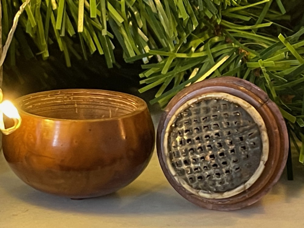 Antique treen  Coquilla Nutmeg Grater- Pear shaped View IV