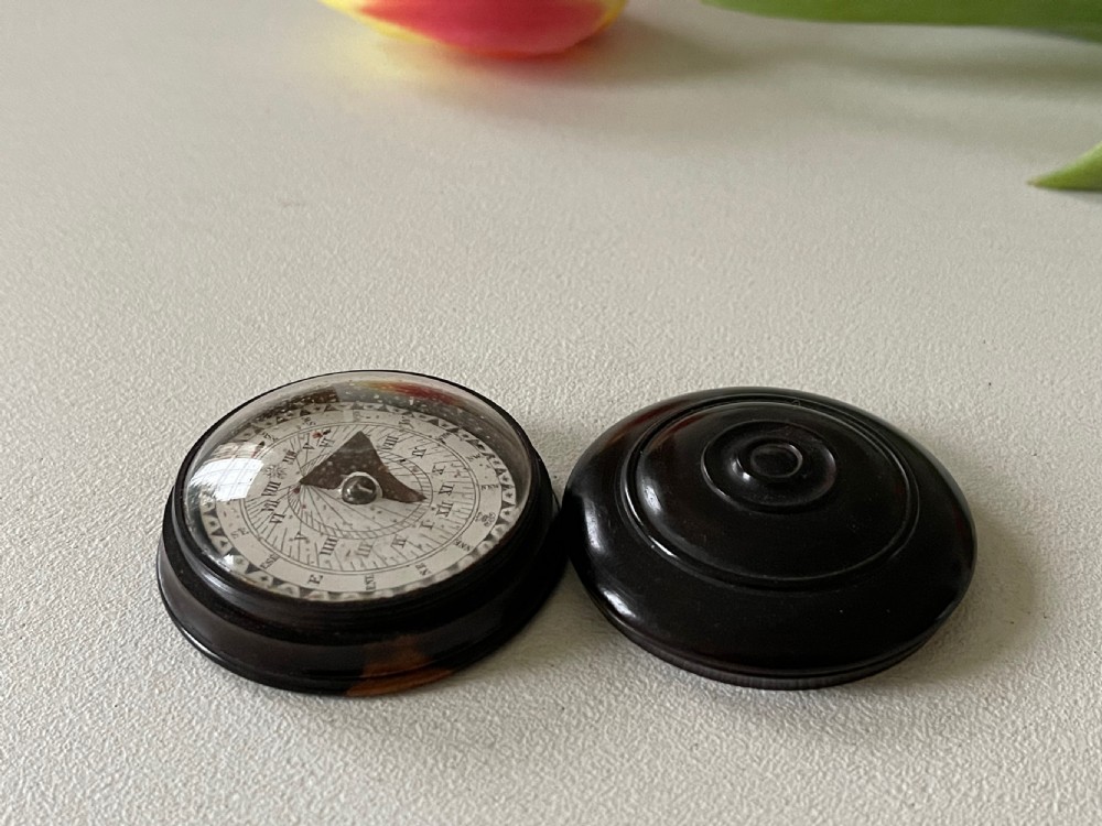 Antique Sun Dial & Compass - Lignum Vitae case View VI