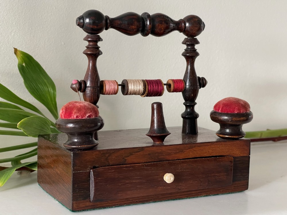 Antique Rosewood Sewing Companion View II