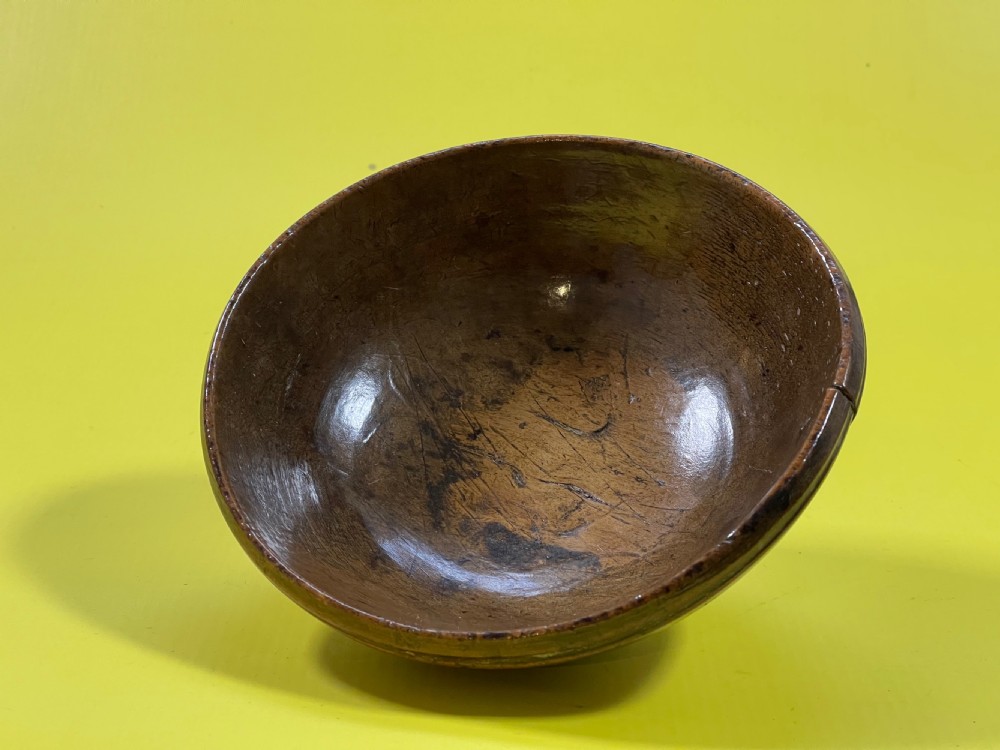Antique Treen Small Dairy Bowl View V