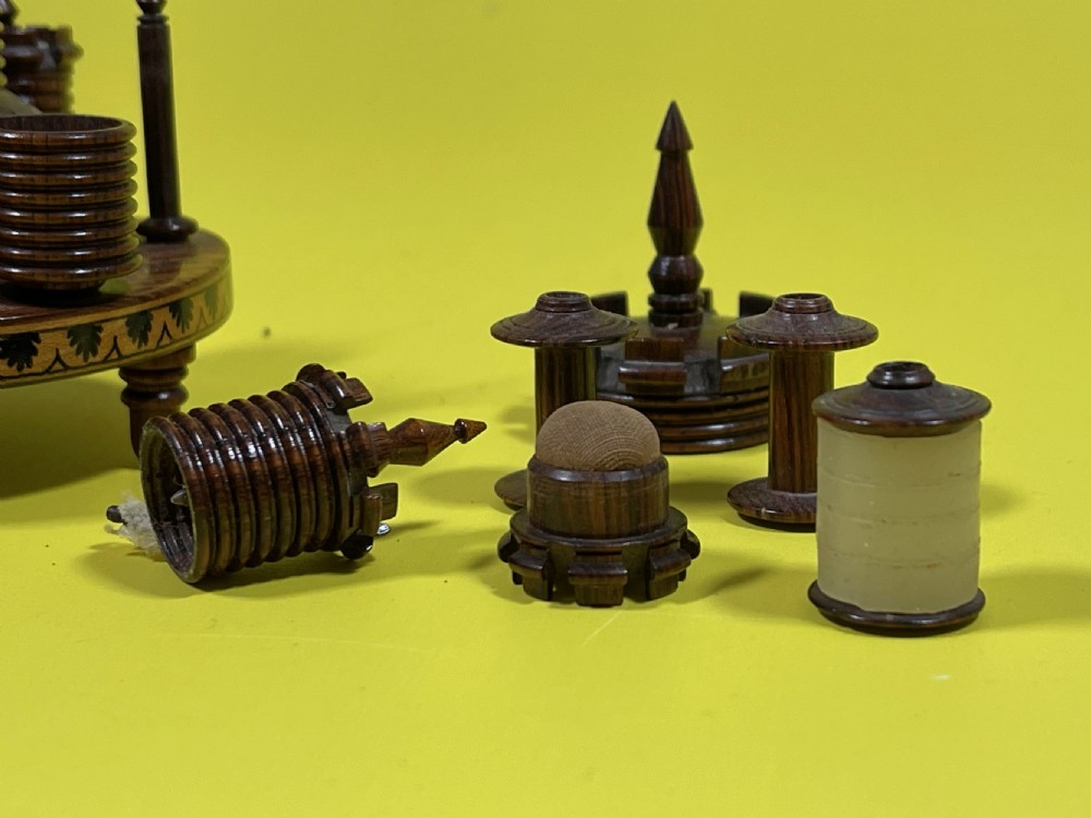 A Treen Regency Sewing Companion - Turret Shaped View IV
