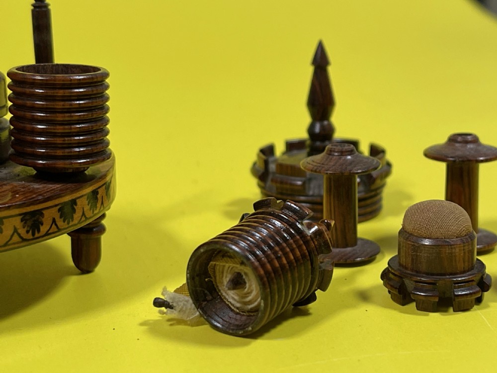 A Treen Regency Sewing Companion - Turret Shaped View V