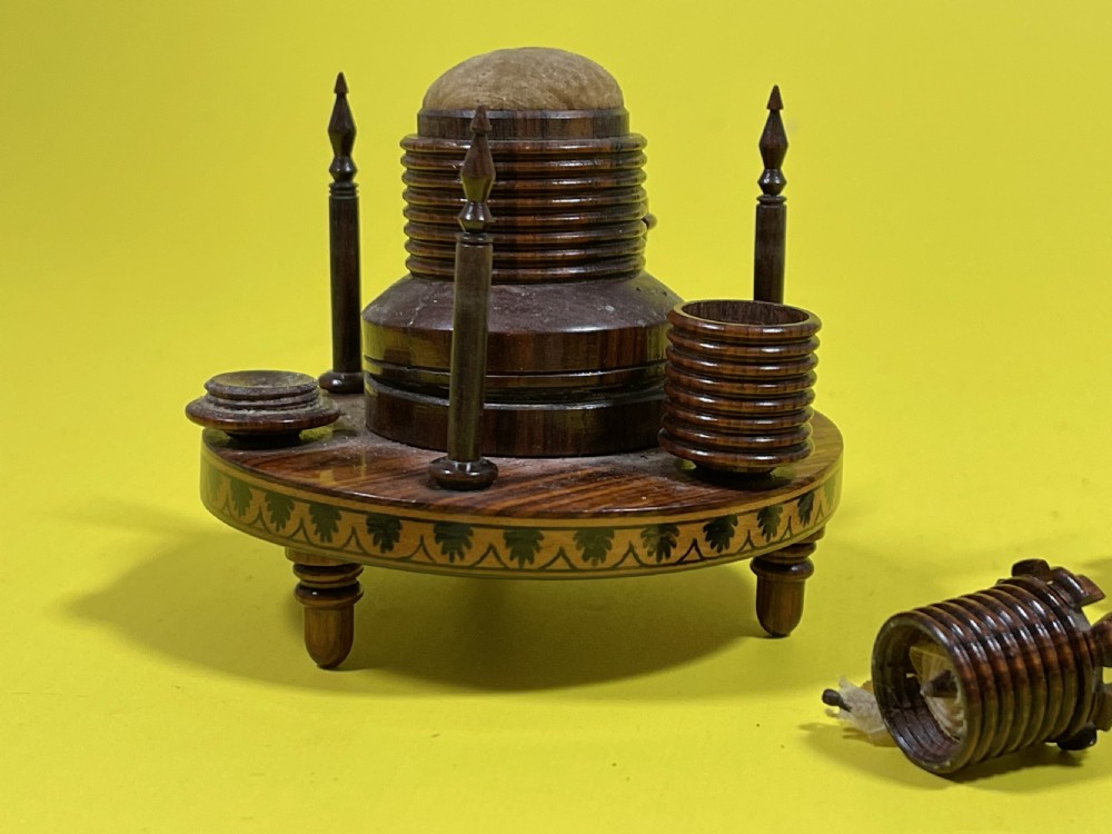 A Treen Regency Sewing Companion - Turret Shaped View VII