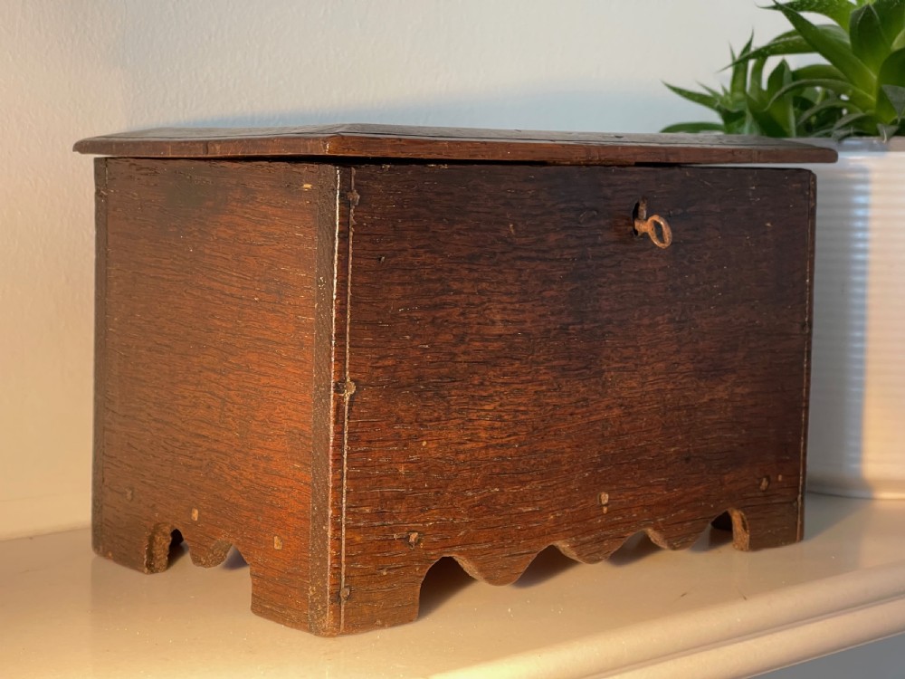 A Small Georgian Oak Boarded Box View XI