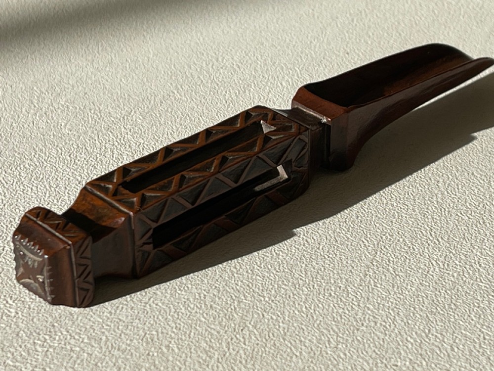 An Unusual Antique Treen Apple Corer View IX