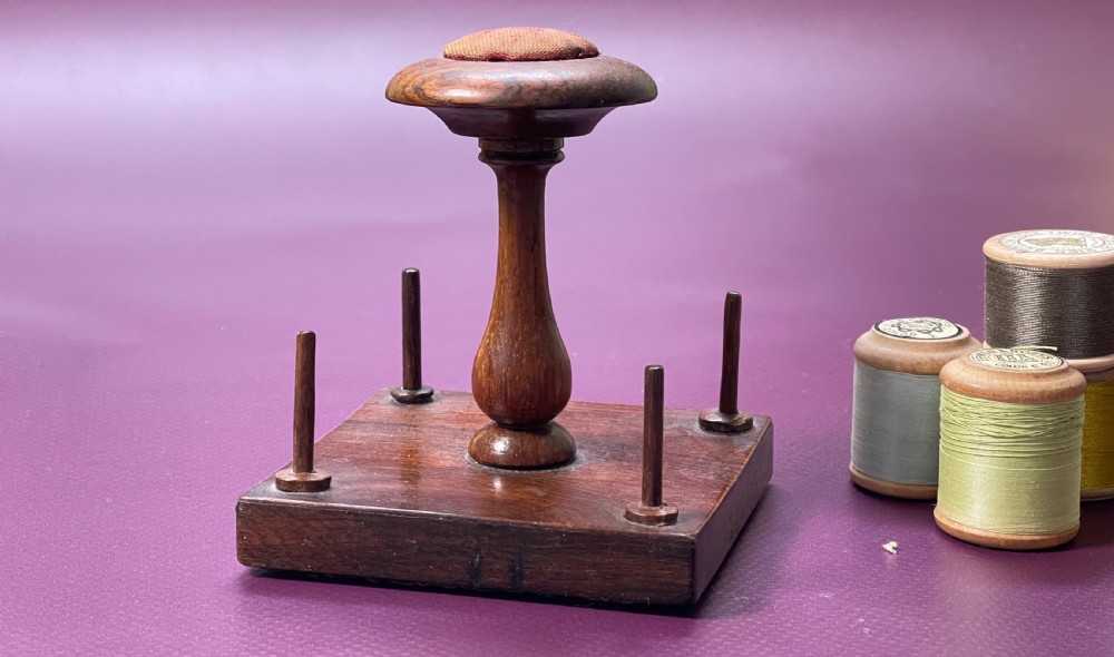 Antique Small Rosewood Sewing Stand View III