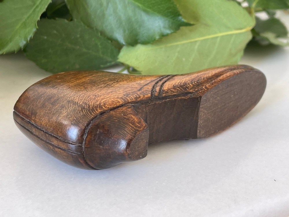 Antique Treen Pin Cushion Shoe View III
