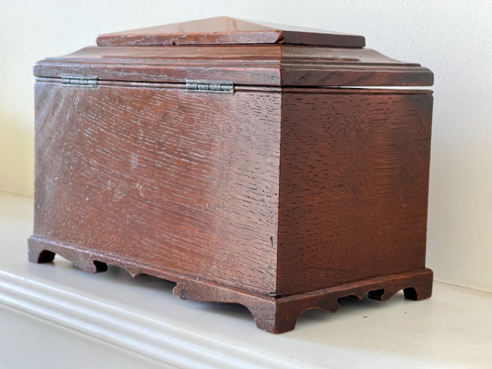 Antique Oak Box - secret Compartment View IV