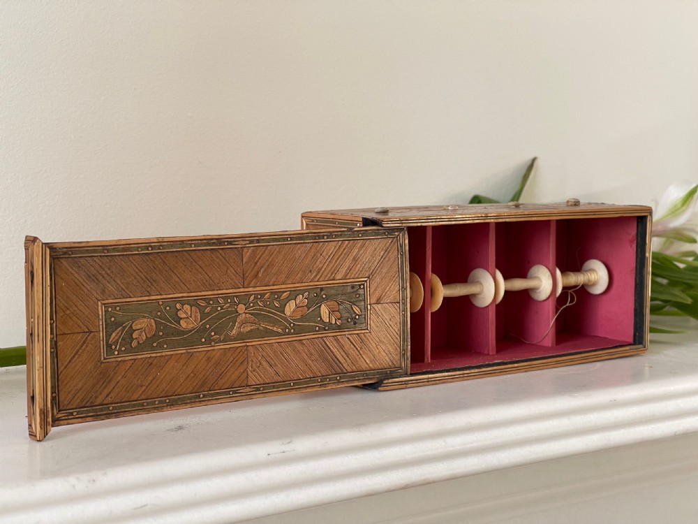 Antique Prisoner of War Straw Reel Box